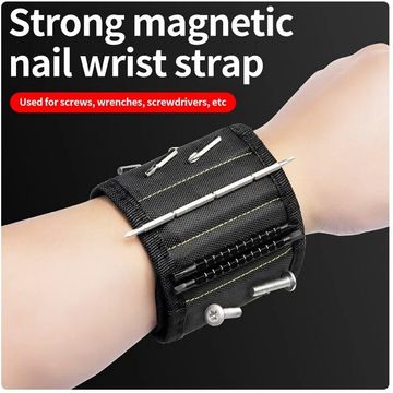 Multifunctional Magnetic Wrist Strap with Screw Storage Bag - Portable Electrician Wrist Guard in Oxford Cloth