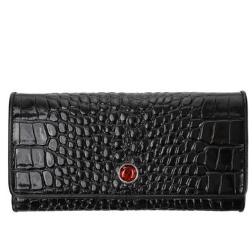 CHIC croco black leather clutch bag