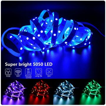 RGB 5050 LED Strip Lights - 5V, 1M-30M Length, 16 Million Colors, Music Sync, Color Changing for Party and Home Decor