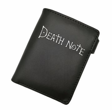 Death Note Anime Black Leather Wallet: Men and Women's Card and Photo Holder Purse with Short Design - Coin Purse for Cosplay Enthusias