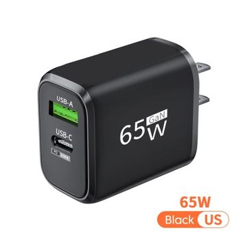 65W GaN Charger: USB PD Type C Fast Charging Mobile Phone Charger Wall Adapter for iPhone 15 Xiaomi Samsung Macbook