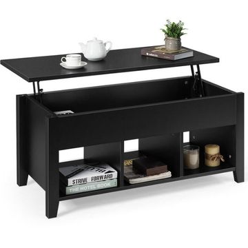 Goplus Costway Retro Lift Top Coffee Table with Storage Compartment Shelf