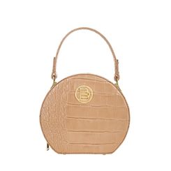 Women's leather bag AVILA croco camel