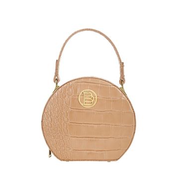 Women's leather bag AVILA croco camel