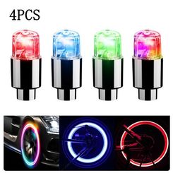 4Pcs Durable Tire Valve Cap Lights - LED Lights for Car, Motorcycles, Bicycles, Electric Vehicles