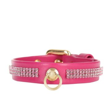 Pet collar nappa fuxia