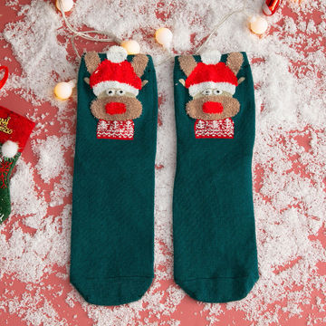 Cartoon Christmas Socks With Ornaments Merry Christmas For Happy New Year