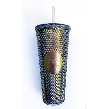  Fall Black and Gold Iridescent Studded Tumbler