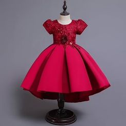 Fancy Girls Wedding Party Dress High Low Flower Girl Special Occasion Dress