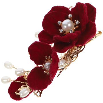 Camellia Women's Hair Clip Flower Hairpins Barrettes for Clips Female Vintage Accessories