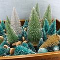 Small Christmas Tree Silk Cedar - in Gold Silver Blue Green White colour 8-Piece 