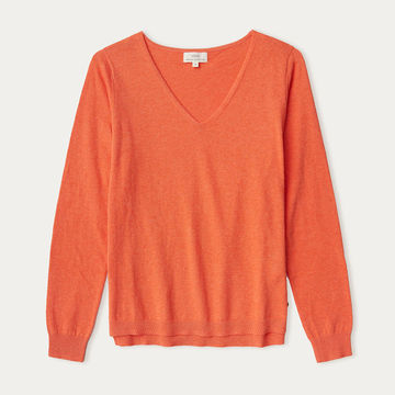 100% ORGANIC-COTTON V-NECK SWEATER