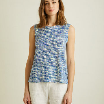 100% LINEN SLEEVELESS T-SHIRT