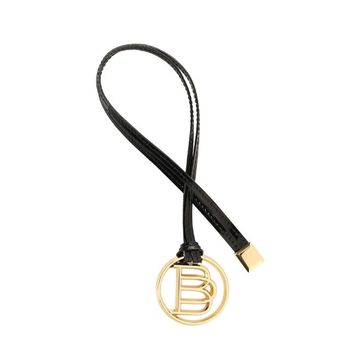 Leather pendant black and gold