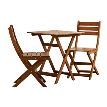 US Free Shipping Mainstays Outdoor Patio 3-Piece Wood Bistro Set, Natural Color