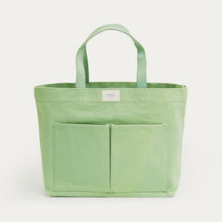 CANVAS BAG WITH POCKETS GREEN