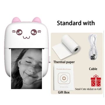 MINI Wireless BT, 203dpi, Photo Label Memo, Wrong Question Printing with USB Cable - Imprimante Portable