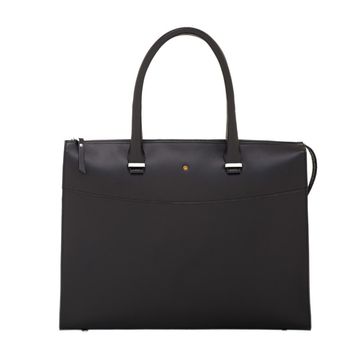 HANA royal black leather briefcase