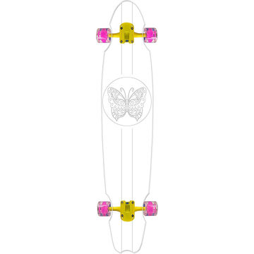 40-Inch Wheel Cut│Clear Longboard Skateboard 
