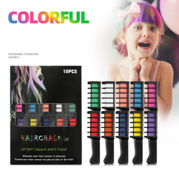 10pcs Mini Hair Color Chalk Dye Comb Mascara Washable Disposable Party Cosplay Hair Color Non-toxic Temporary Salon Hair Styling