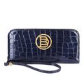 CROCONEG navy blue women's leather wallet