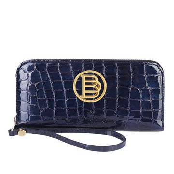 CROCONEG navy blue women's leather wallet