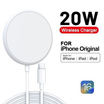 Original 20W Magnetic Wireless Charger for iPhone 15 Pro Max, 14, 13, 12, 11, Mini, XS, XR – Fast Charging with USB Type C