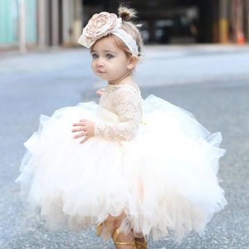 Lovely Baby Girl Party Dress Newborn 1st Birthday Lace Tutu Ball Gown Princess Outfit