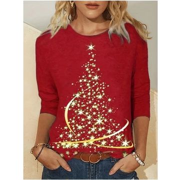 Сasual Christmas Long-sleeve T-shirt For Ladies