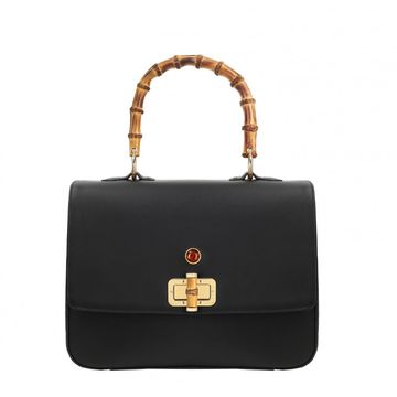 Leather handbag MERA NAPA BLACK