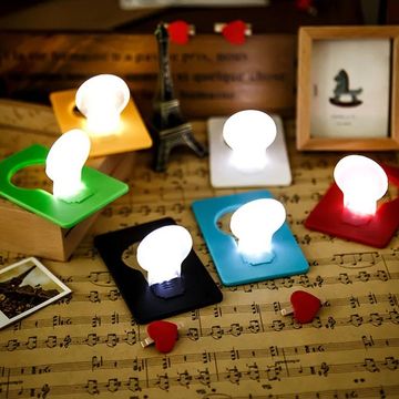 Mini Wallet-Sized Portable LED Night Light Lamp Bulb - Cute and Convenient Credit Card Size Design