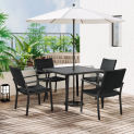 Outdoor Furniture Set Outdoor Patio PE Wicker 5-Piece Dining Table Set with Umbrella Hole and 4 Dining Chairs for Garden, Deck