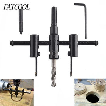 FATCOOL DIY Adjustable Circle Hole Saw Drill Bit Cutter Kit: 40-120mm Carbide Alloy Hand Tools