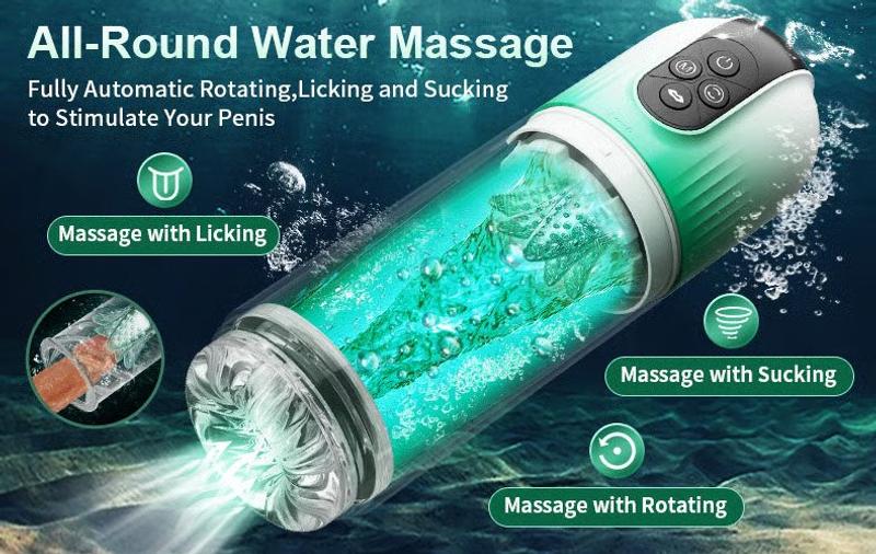 Description Picture 3 of itemIPX7 Tongue Design 7 Sucking 7 Rotating Male Masturbator