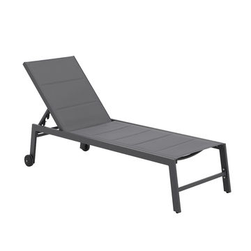 JARDINA Aluminum Outdoor Chaise Lounge with Wheels