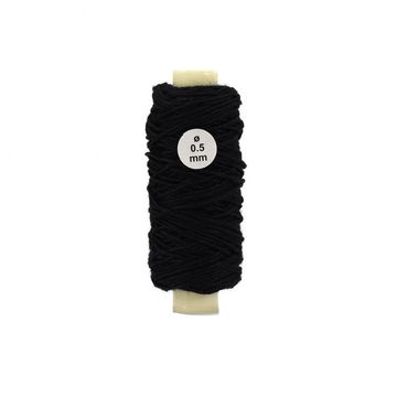 Cotton Thread: Black Diameter 0.50 mm and Length 20 meters