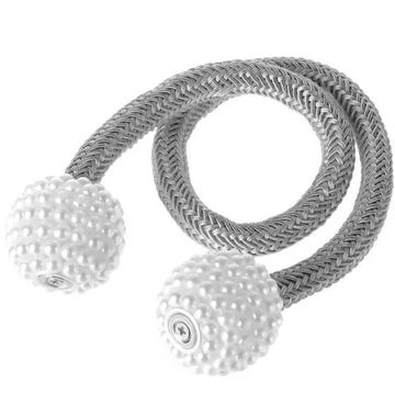 Pearl Elegance Magnetic Curtain Tiebacks: European-Styled Weave Clips for Effortless Drapery Decor