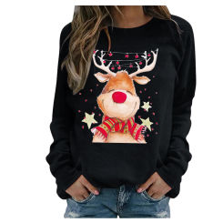 Women's Fashion Christmas Winter Cartoons Long Sleeve Sweater Pull Femme Jumper Homesuit WIth Elk Deer