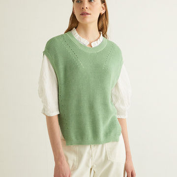 100% ORGANIC-COTTON KNIT VEST