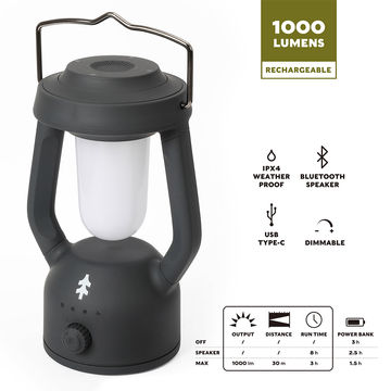 Hangen Rechargeable LED Lantern with Bluetooth Speaker