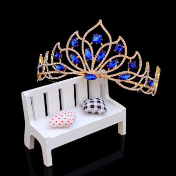 Magnificent European-style Bridal Crown Noble Artificial Crystal Crown with Rhinestone for Women Wedding Pageant Hair Jewelry