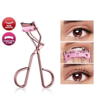 Professional Rose Gold Eyelash Curler - Precision Eyelash Cosmetics Makeup Tool for Quick Styling, Compact, and Portable Beauty Accesso