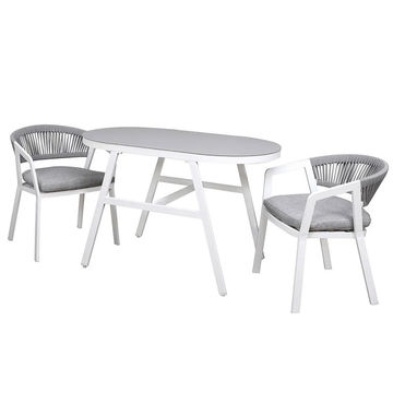 JARDINA 3 Pieces Outdoor Patio Furniture Aluminum Bistro Set with Cushions