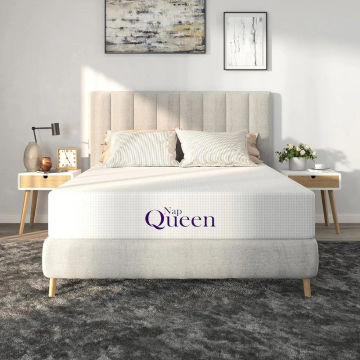 NapQueen 6 Inch Queen Size Mattress, Bamboo Charcoal Medium Firm Memory Foam Mattress, Bed in a Box