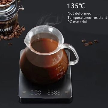 SmartBrew Pro: LED Screen Coffee Scale - 3kg/0.1g Precision with Mirror+Basic+Electronic Scale Features, Built-in Auto Timer 