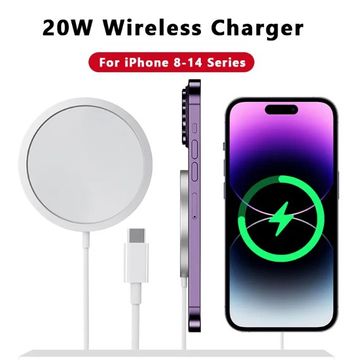 20W Original Magnetic Wireless Charger for iPhone 14, 13, 12, 11 Pro Max – Fast Charging for Apple AirPods, XS Max, XR, 8 Plus