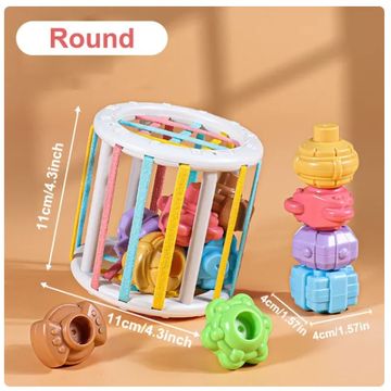 Colorful Shape Blocks Sorting Game - Montessori Learning Educational Toys for Babies Ages 0-12 Months