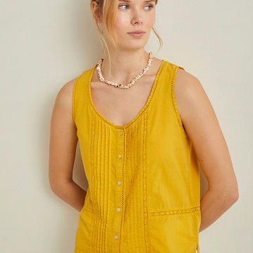 100% COTTON CAMISOLE BLOUSE YELLOW