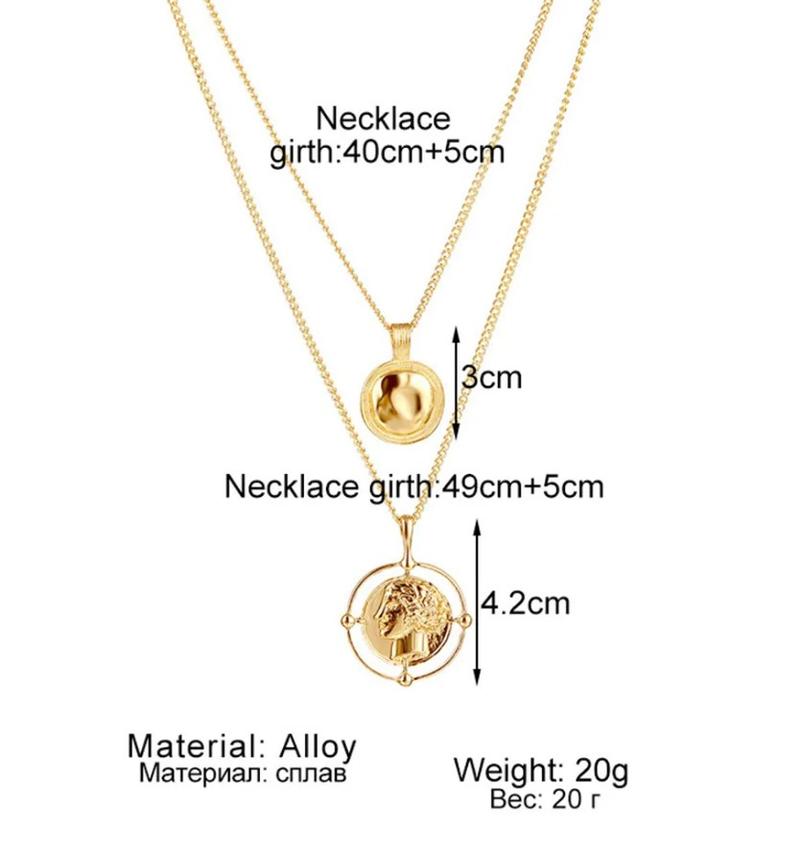 Description Picture 1 of item Punk Multi-Layer Lock Chain Necklace with Beads Pendant - Fashion Statement Jewelry for Women