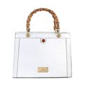 THENA CROCO WHITE women's leather bag